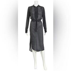 Zimmermann Black Dress with White Pinstripes
